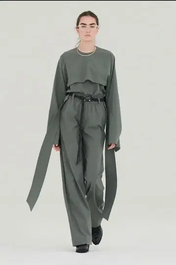 HYKE 하이크 리본 벨트 CareFree 이지 팬츠 와이드 팬츠