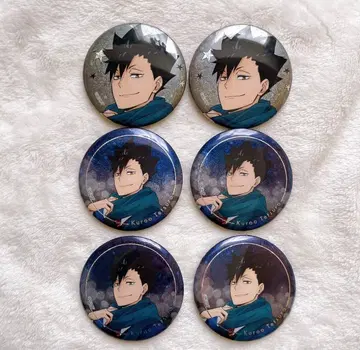 하이큐!! 코스모 월드 콜라보 캔뱃지 쿠로오 테츠로 네코마 홀로그램