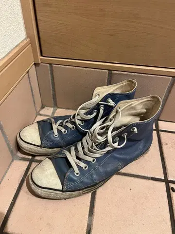 컨버스 올스타 하이 가죽 어퍼 블루