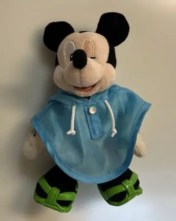 Disney 미키 인형 배지 윙크 레인 판초