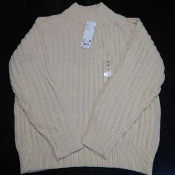 UNIQLO U 로우 게이지 모크넥 스웨터 내추럴