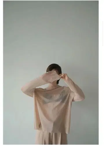 [택 포함 미사용품] CLANE 클라네 시어 메쉬 커브 슬리브 탑