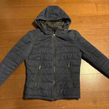 zara 후드 부착 네이비 다운 자켓 S