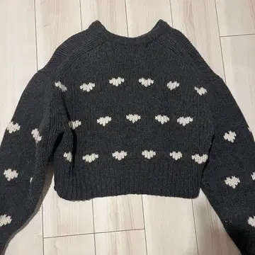 NKNIT 니트 쇼트 패턴 니트 하트 니트