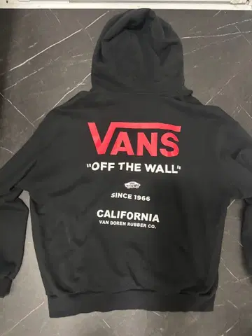 VANS OFF THE WALL 블랙 후드티 백 프린트