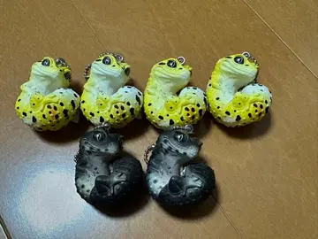 레오파드 도마뱀 모양 키체인 피규어 6개 세트