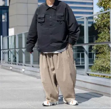 [ kutir ] 와이드 턱 벌룬 팬츠 체크 팬츠