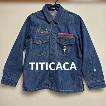 TITICACA 데님 자수 긴팔 셔츠