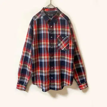 컨디션 최상 마모트 Marmot 코튼 긴팔 체크 셔츠 L