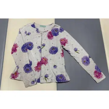 꽃무늬 긴팔 셔츠 그레이