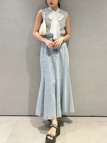 셀포드 LEE 콜라보 머메이드 데님 스커트