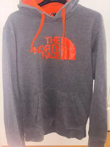 THE NORTH FACE 그레이 오렌지 후드티 M