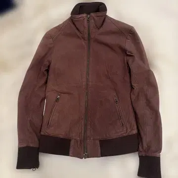 mystic 다크 브라운 가죽 자켓