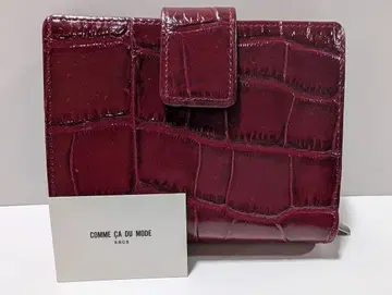 COMME CA DU MODE 이단 접이식 지갑 버건디