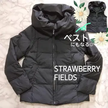 새상품급 [ 스트로베리 필드 다운 자켓 베스트 2way 블랙 ]