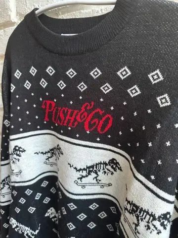PUBLUX 공룡 스케이트보드 니트