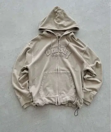 피그먼트 가공 지퍼 후드티 셋업