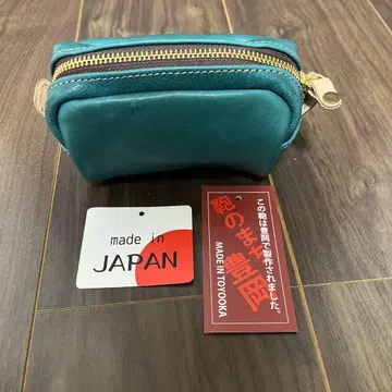 토요오카 가죽 파우치 골드 지퍼