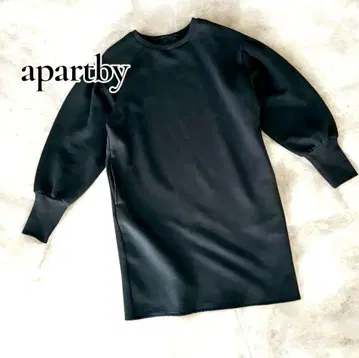 아파트바이 드롭 숄더 맨투맨 원피스 파워 슬리브