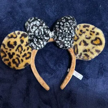 레오파드 무늬 귀 머리띠