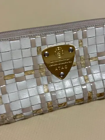 ATAO 뜨개질 디자인 장지갑 화이트/베이지