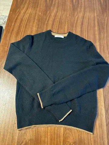 CINOH (치노) 캐시미어 100% 바이컬러 크루넥 니트