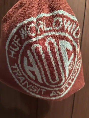 가격 인하 협상 가능 HUF 니트 모자 로고 포함 스카이블루/브라운 OS