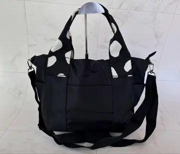 이아파피요네 2way 숄더백 도트 무늬 토트백 블랙