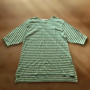 APPLE HOUSE 아부치 그린 스트라이프 튜닉 티셔츠 새상품급