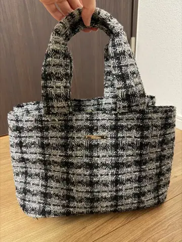 트위드 토트백