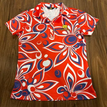라우드 마우스 여성용 피케 셔츠 M 사이즈 샤가데릭 레드 패턴