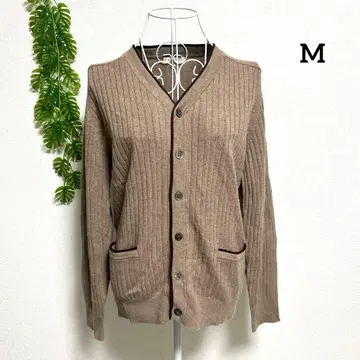 알파 M 긴팔 가디건 캐시미어 100% 브라운