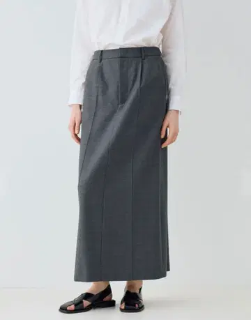 [ GALERIE VIE ] 워셔블 개버딘 I라인 맥시 스커트