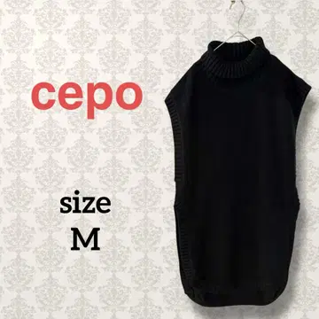 세포 [ M ] 터틀넥 니트 롱 베스트 사이드 슬릿 레이어드 루즈핏