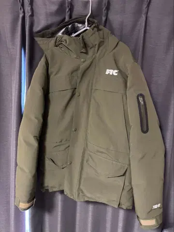 FTC 후드 부착 다운 자켓 올리브