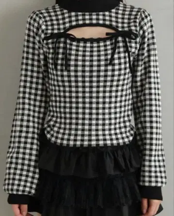 bubbles 더블 리본 니트탑