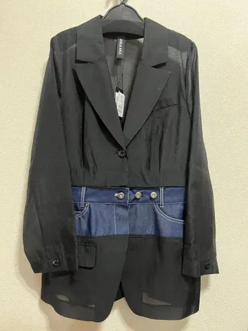 시어 데님 셔츠 블랙