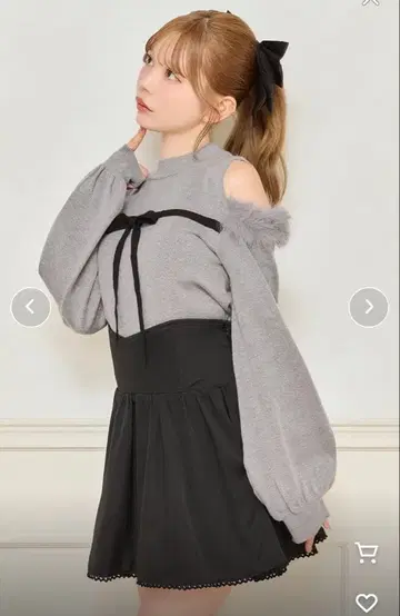 apres jour 프론트 리본 니트탑