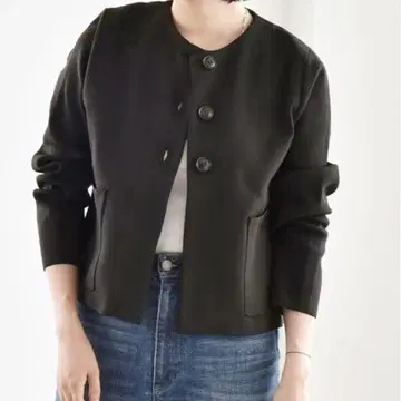 quaranciel 손세탁 가능 노카라 클래시컬 자켓 가디건