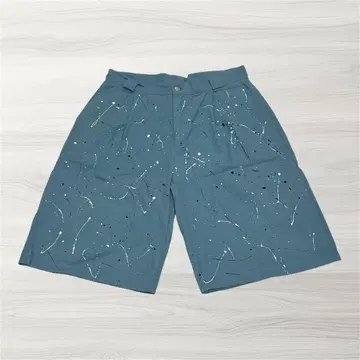 [ 9090 ] 하프 팬츠 페인터 팬츠 그린 페인트 XL