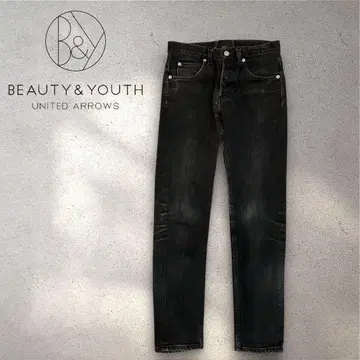 BEAUTY&YOUTH 블랙 데님 팬츠 Dropped 애로우즈 28