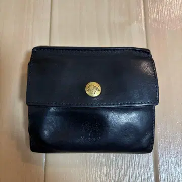 일비종떼 블랙 가죽 접이식 지갑