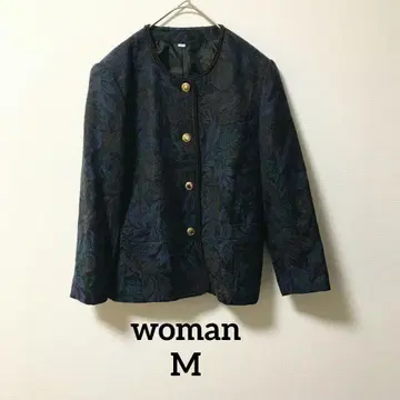 고급 여성용 노카라 자켓 포멀 9AR M 상당 올 패턴