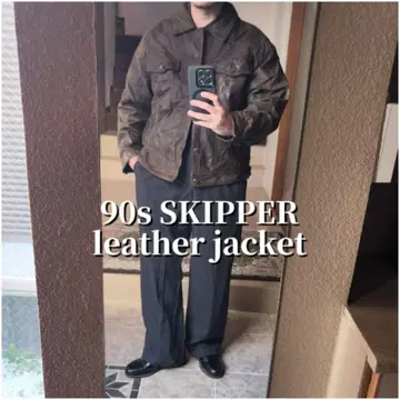 에이징 SKIPPER 빈티지 가죽 자켓 트래커 자켓