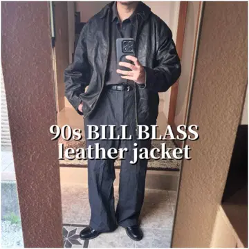 [ 실루엣 최고 ] BILL BLASS 가죽 자켓 M YJ5 램 가죽