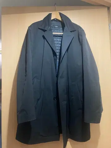 BOSS 발수성 스텐카라 코트 블랙