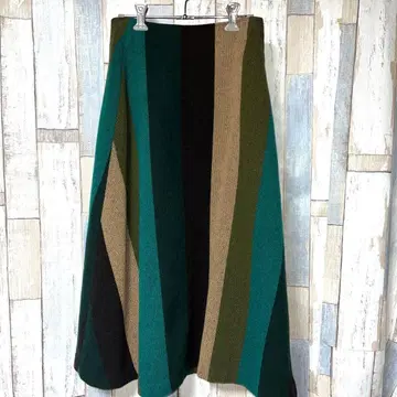 하디에이미스 트위드 스커트 롱 고급 플레어 M