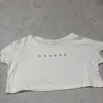 CRONOS 화이트 크롭 T셔츠