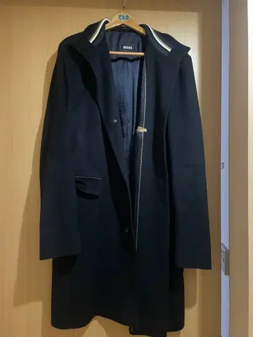 BOSS 네이비 체스터 코트