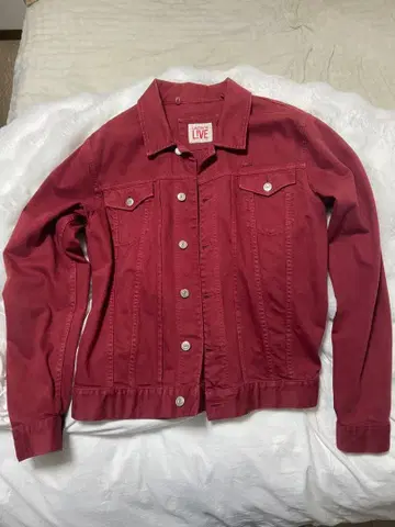 LACOSTE 빨간색 데님 자켓